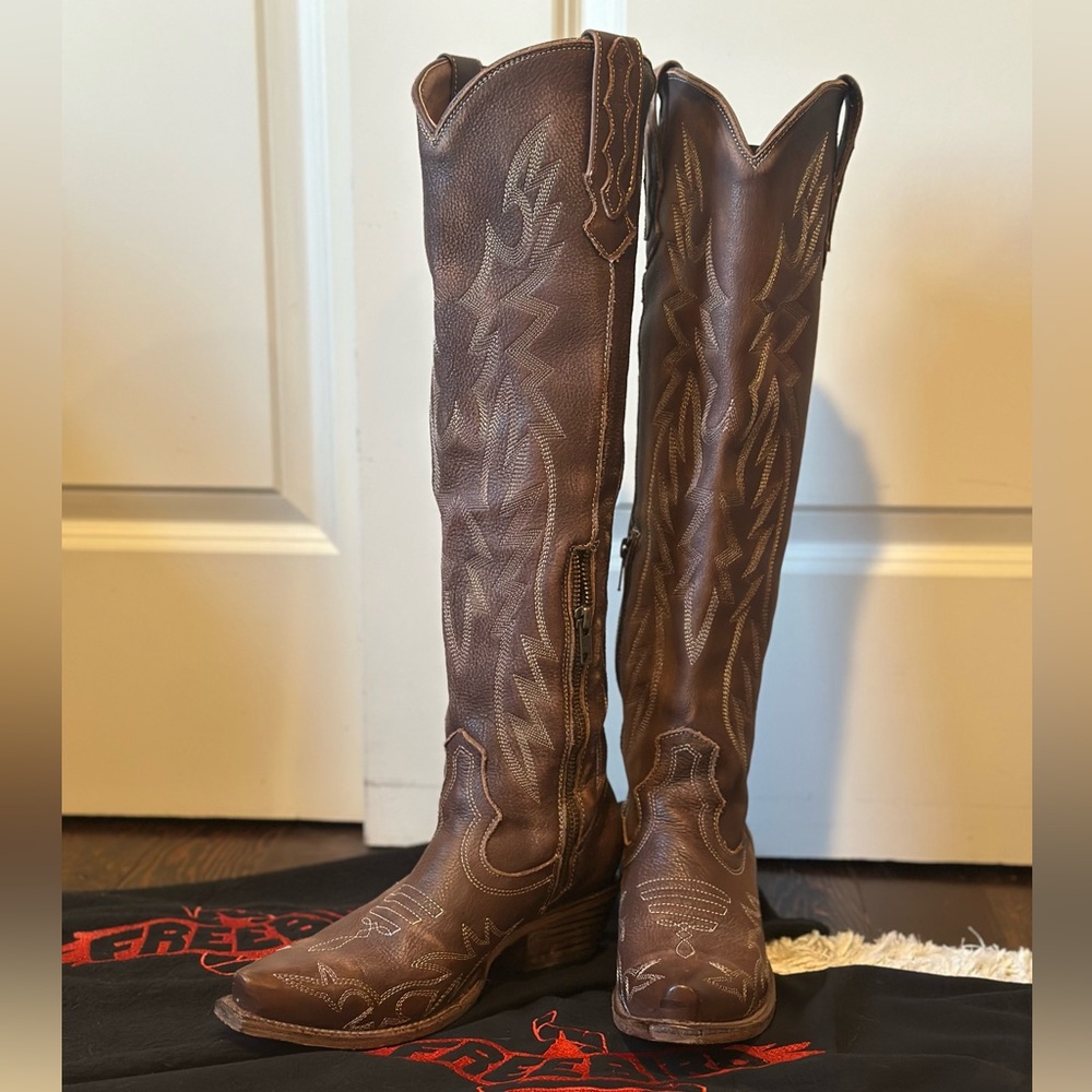 Freebird Brown Knee-High Boots - Picture 7 of 7